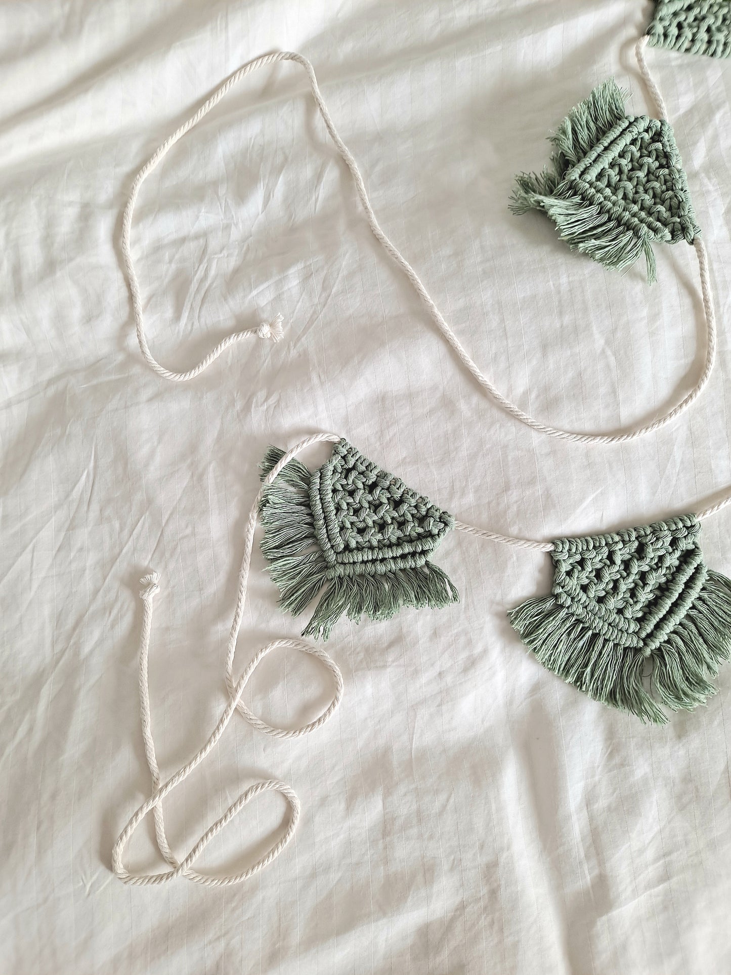 Makramee viirinauha haalea vihreä