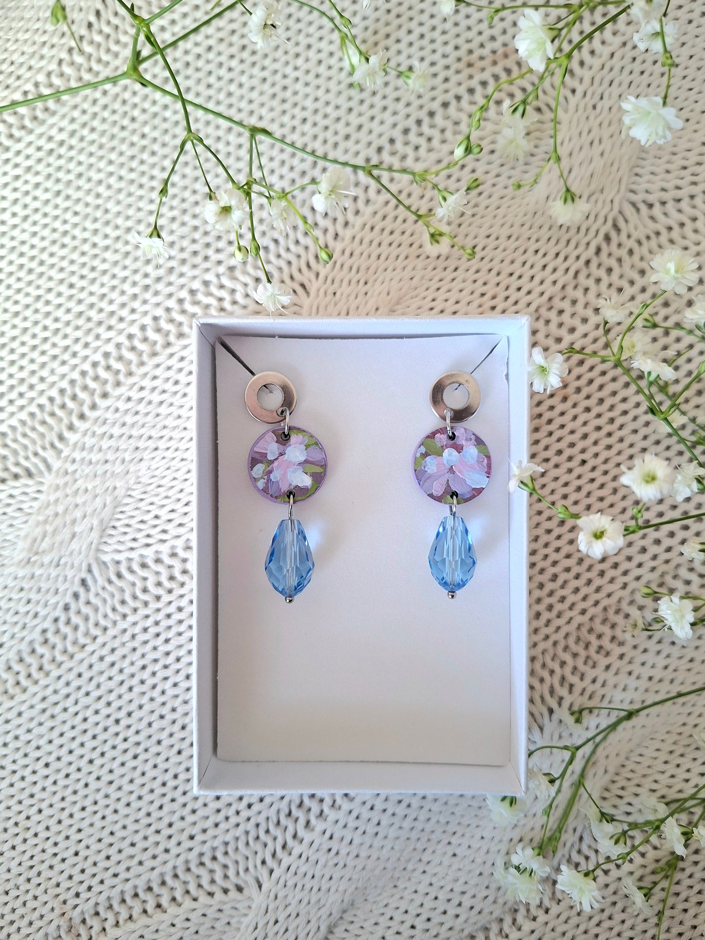 Pisara korvakorut violetti & sininen