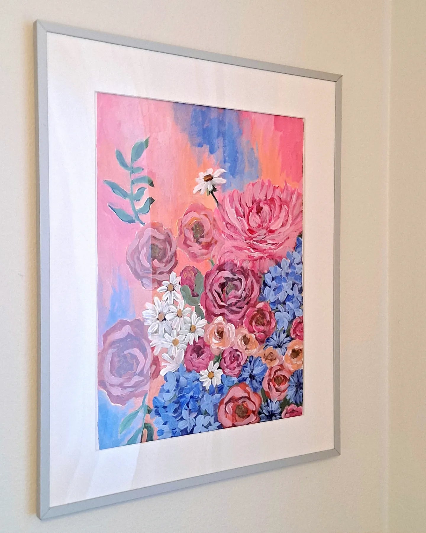 "Elämä ja yltäkylläisyys" maalaus paperille