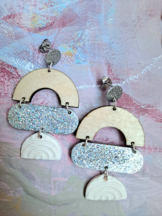 Promise Neutrals & Glitter earrings