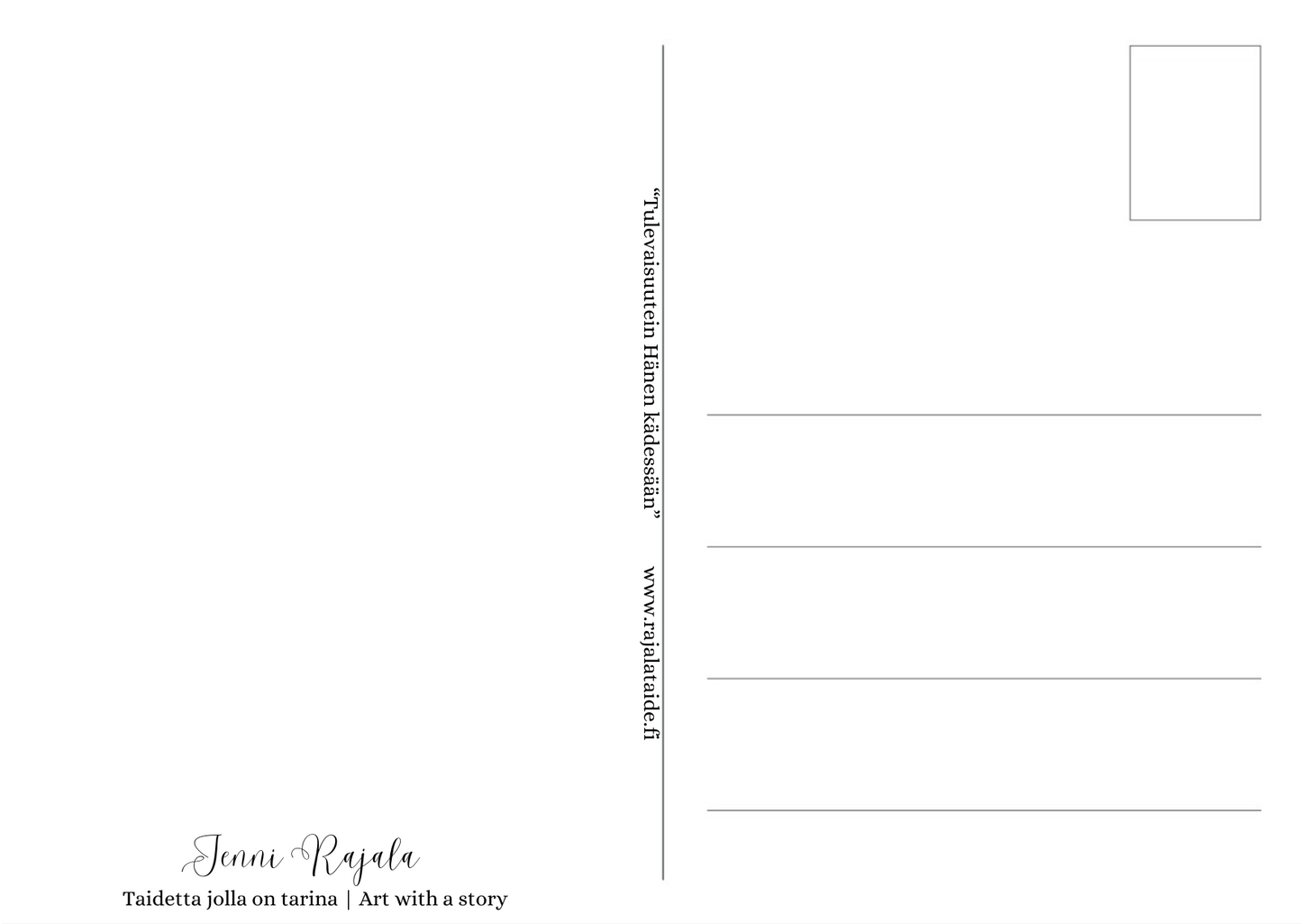 "Tulevaisuutein Hänen kädessään" postikortti