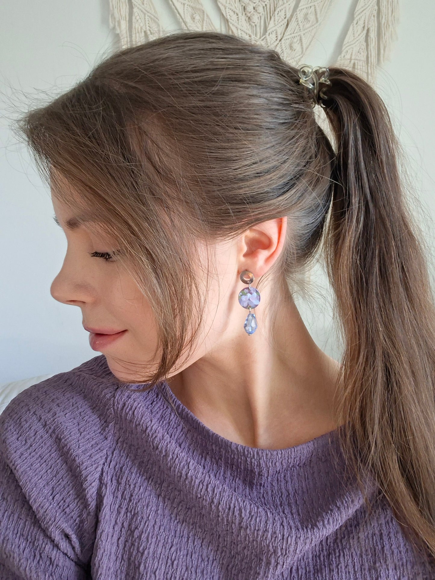 Pisara korvakorut violetti & sininen