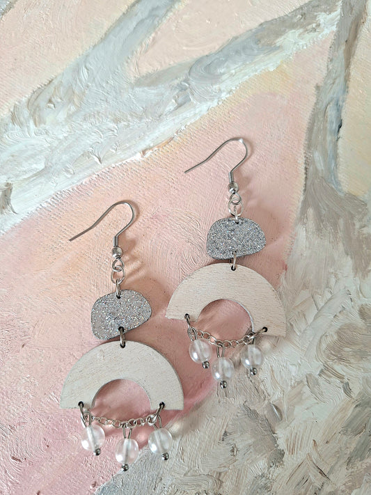 Promise White & Silver korvakorut