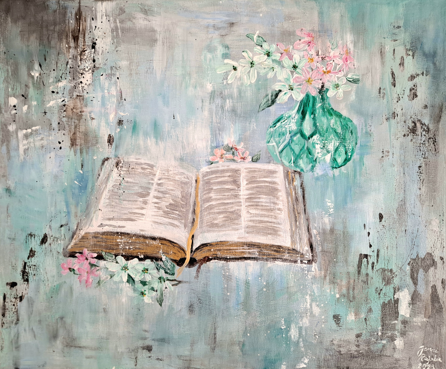 "Levähdyshetki I" (Moment of rest I) painting