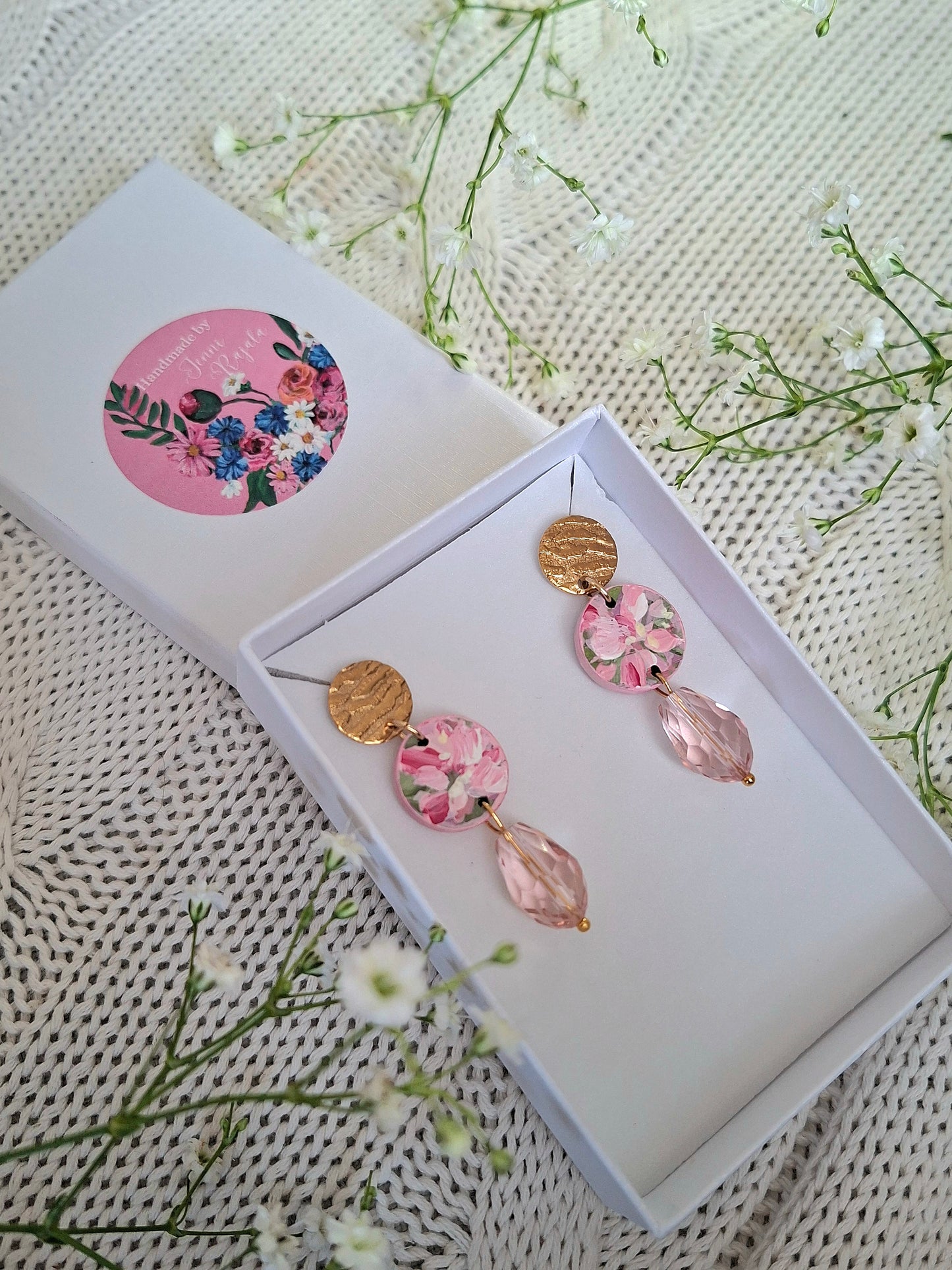 Pisara korvakorut vaaleanpunainen